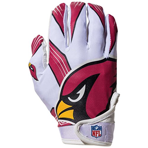 Franklin Sports Arizona Cardinals Youth NFL Football Receiver Gloves - Receiver Gloves For Kids - NFL Team Logos and Silicone Palm - Youth M/L Pair