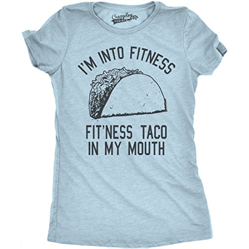 Womens Fitness Taco Funny Gym T Shirt Cool Humor Graphic Muscle Tee for Ladies Funny Womens T Shirts Cinco De Mayo T Shirt for Women Funny Fitness T Shirt Light Blue L