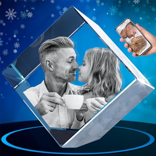 ArtPix 3D Crystal Photo, Christmas Customized Gifts for Women, Men, Wife, Husband, Mom, Great Xmas Personalized Gifts With Your Own Photo, 3D Photo Crystal Diamond, Custom 3D Picture