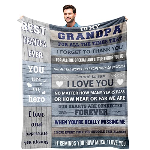 Kituzol Grandpa Gifts Blanket 50'x60', Fathers Day Grandpa Gifts, Gifts for Grandpa, Grandpa Birthday Gifts, Best Grandpa Gift Idea, Great Grandfather Gifts, Best Gifts for Grandparents from Grandkids