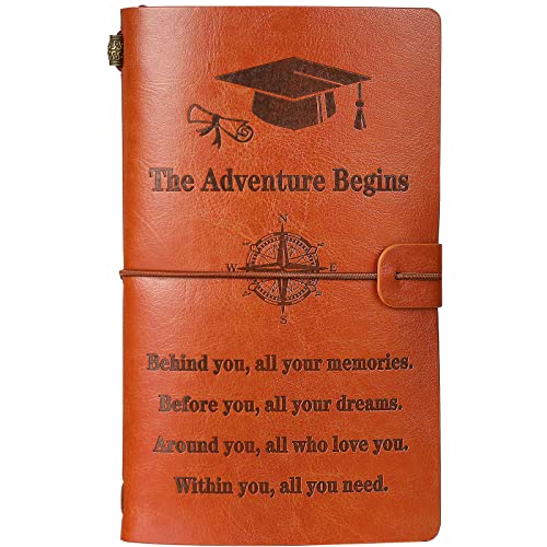 Fainne Inspirational Graduation Gifts Graduation Journal 2024 Graduating Leather Journal Notebook 136 Pages Diary Notebook Congrats Grad Graduate Back to School Gifts for Her Him(1 Pcs)