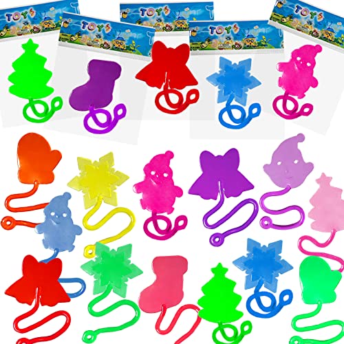 Mchochy 28pcs Christmas Sticky Hands Toys for Kids, Christmas Styles Stretchy Toys for Christmas Stocking Stuffers, Gifts, Pinata Fillers, Party Favors for Kids