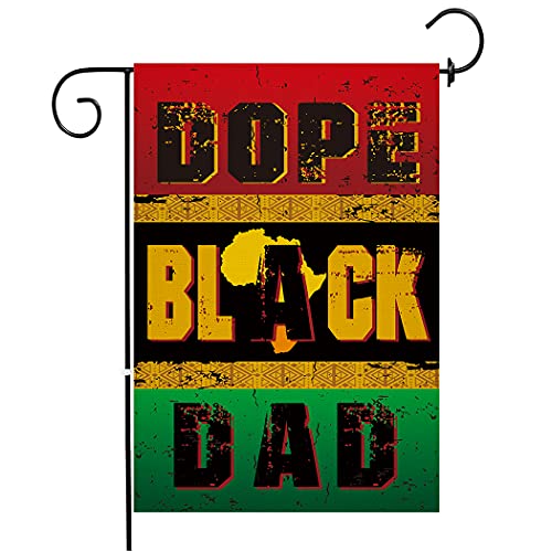 Chengxun Dope Black Dad Garden Flag Black Lives Matter Flag African American Dad Matter Flag Fathers Day Gift Outdoor Yard Decor Flags 12.5×18 inches