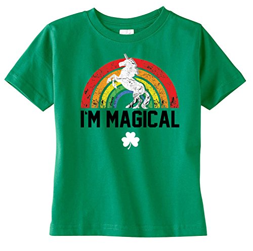 SoRock Baby, Toddler and Youth St. Patrick's Day Magical Unicorn Tshirt (Youth Small, Green)