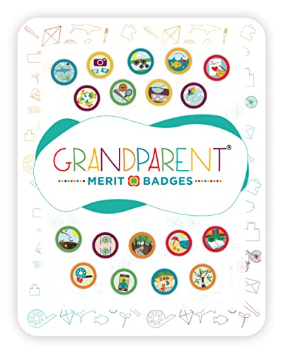 GRANDPARENT MERIT BADGES Kit First Edition - Best Gift idea! Fun with Grandkids Using This Keepsake Activity Journal. 18 Activity Journal Pages,Merit Badge Stickers and Certificate of Merit