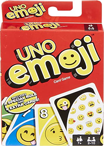Mattel Games UNO Emoji Card Game, Gifts for Kids and Adults, Family Game, Hilarious Emojis