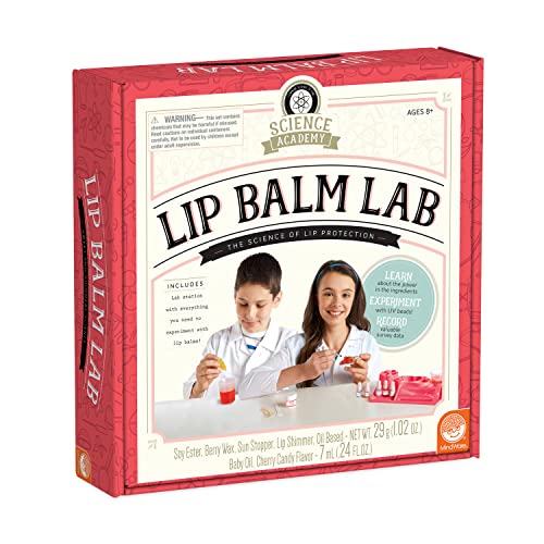 MindWare Science Academy Lip Balm Lab Kit | Includes 18pcs for DIY Lip Balms to Teach Kids & Teens Cosmetic Chemistry