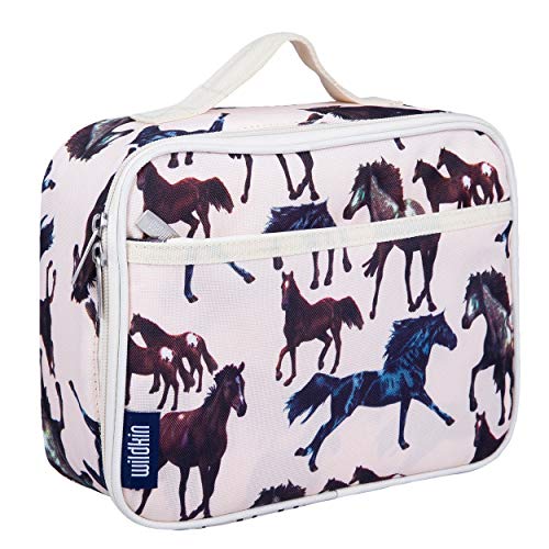 Wildkin Kids Insulated Lunch Box Bag for Boys & Girls, Reusable Kids Lunch Box is Perfect for Early Elementary Daycare School Travel (Horse Dreams)