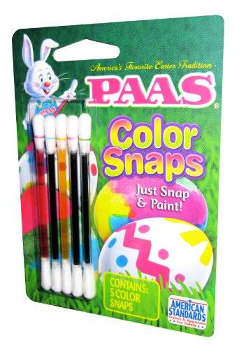 Paas Egg Color Snaps, Just Snap and Paint, Spring Green, Red, Blue, Yellow and Purple