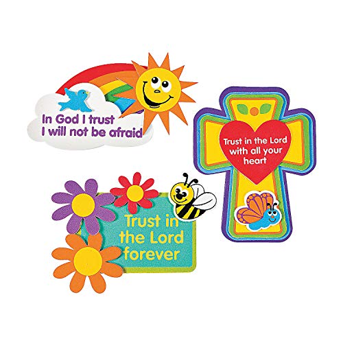 Trust In The Lord Magnet Craft Kits (1 dz)-Sunday School, Easter Craft Activities