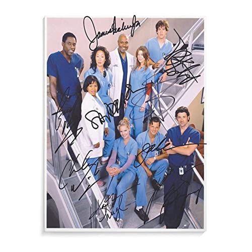 Grey's Anatomyss Movie Posters TV Drama Poster Signed Photos of The Entire Crew Aesthetic Wall Art Canvas Wall Art Prints for Wall Decor Room Decor Bedroom Decor Gifts 16x20inch(40x51cm) Unframe-style