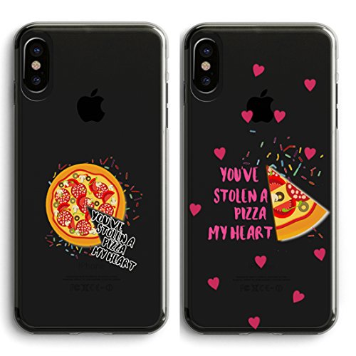 Cute Lovely Boyfriend and Girlfriend Couple Matching for Girls Stuff for Him Husband Hubby,Valentine for Girl You've Stolen a Pizza My Heart Couple Case Replacement for iPhone X