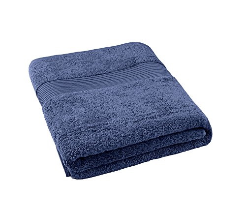 Bliss Luxury Combed Cotton Bath Towel - 34' x 56' Extra Large Premium Quality Bath Sheet - 650 GSM - Soft, Absorbent (Denim, 1 Pack)