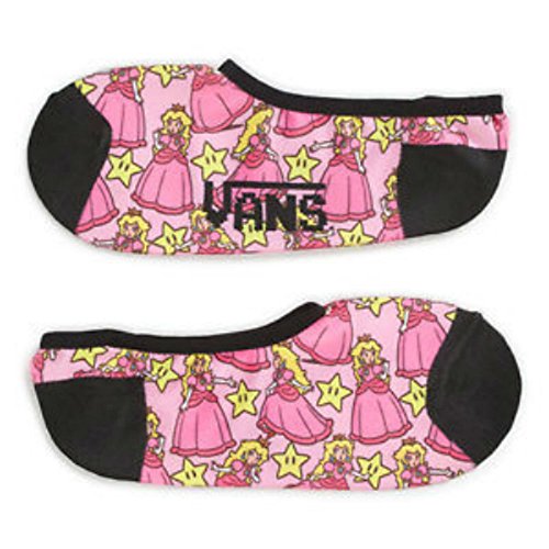 Vans Off The Wall Nitendo Canoodle Ankle Socks, Princess Peach, Womens Shoe Size 1-6
