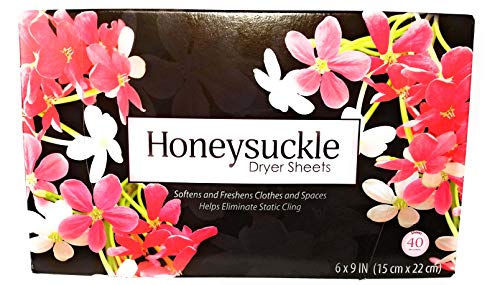 Honeysuckle Dryer Sheets. 40 ct. Sweet Fragrance Softens and freshens Clothes and Spaces.