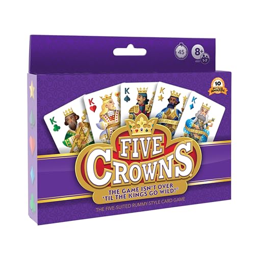 PlayMonster Five Crowns — The Game Isn't Over Until the Kings Go Wild! — 5 Suited Rummy-Style Card Game — For Ages 8+