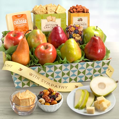 A Gift Inside Sympathy Cheese and Nuts Classic Fruit Basket