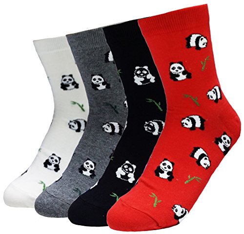 JJMax Women's Cute Black and White Panda Bear Endangered Species Socks, Lil Pandas, One Size