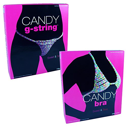 Edible Underwear Candy Bra and G-String Set (New - Rainbow)