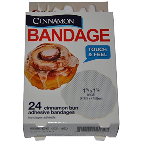 BioSwiss Novelty Bandages Self-Adhesive Funny First Aid, Novelty Gag Gift (24pc) (Cinnamon Bun)