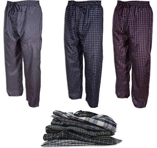 Andrew Scott Men's 3 Pack Super Light Weight Lounge Sleep Pants (L. (36-38), Assorted Patterns)