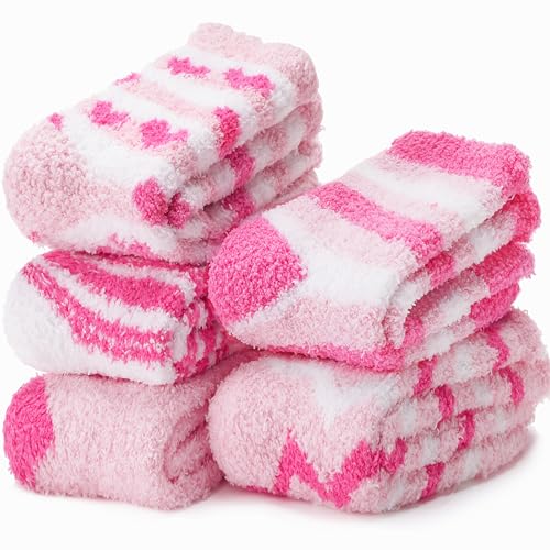 EBMORE Fuzzy Socks for Women, Fluffy Cozy Comfy Soft Cabin Plush Warm Winter Sleep Home Slipper Socks, Christmas Gifts, Valentines Day Gifts for Her, Women Who Have Everything, Stocking Stuffers