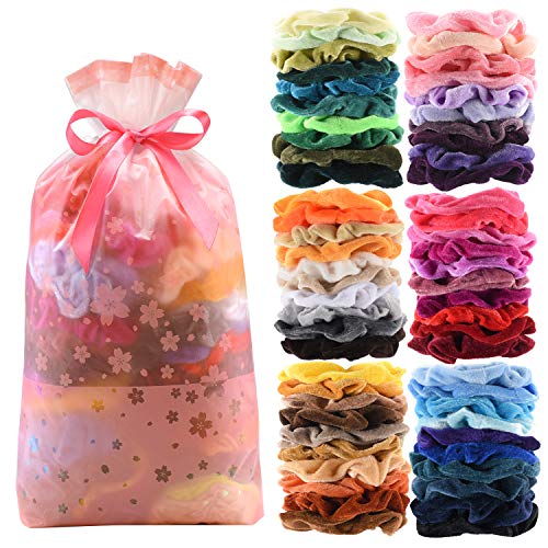 SEVEN STYLE 36 Pcs Velvet Hair Scrunchies, 36 Assorted Colors Scrunchies for Women or Girls Hair Accessories - Hair Ties Ropes Scrunchie