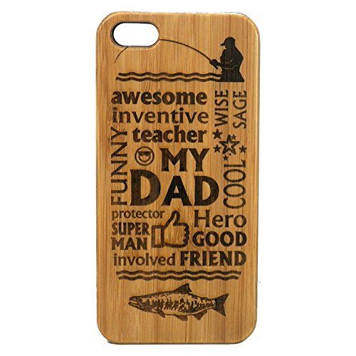 Dad Fishing Case for iPhone 6 Plus or iPhone 6S Plus | iMakeTheCase Eco-Friendly Bamboo Wood Cover Daddy Man Husband