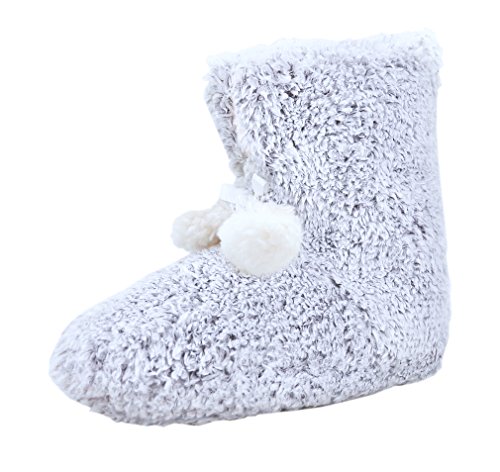 H&A The Best Gift for Winter! Hans & Alice Warm Indoor Women's Memory Foam Sweater Knit Pom Bootie Slippers (M, Boots)