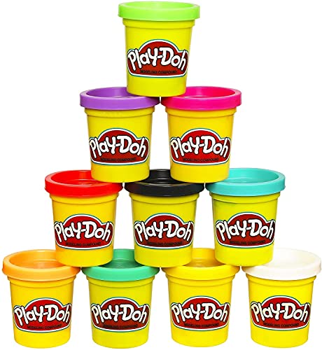 Play-Doh Modeling Compound 10-Pack Case of Assorted Colors, Non-Toxic 2 oz. Cans, Non Candy Halloween Handout Toys & Party Favors, Preschool Toys for Kids, Ages 2+ (Amazon Exclusive)