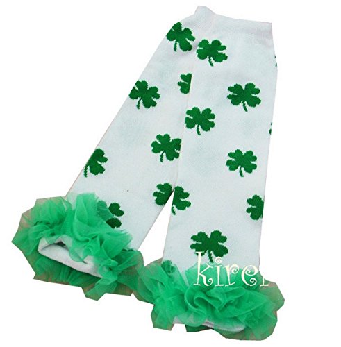 Ameda St Patrick's Day Baby Green Ruffles White Shamrock Leg Warmers