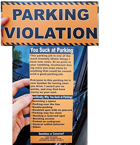 Witty Yeti Full-Size Fake Parking Ticket 20 Pack. Both Realistic & Hilarious. Punish the Idiots Who Park Like Aholes. Hilarious Adult Prank, Gag Gift & Stocking Stuffer. Its Time for Justice