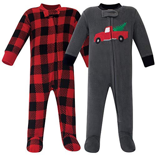 Hudson Baby Unisex Baby Fleece Sleep and Play, Christmas Tree, 0-3 Months US