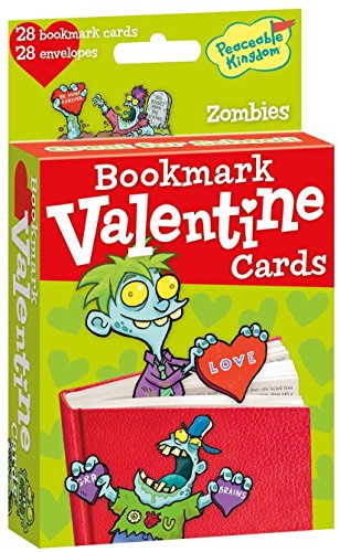 Peaceable Kingdom 28 Card Pop-Out Zombie Bookmark Valentines with Envelopes