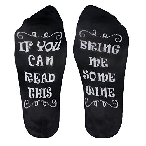 Wine Socks Mom Gifts for Women/Wife If You Can Read This Socks Bring Me Some Wine Cotton Novelty Funny Socks Joke Women Gifts for Birthday,Wine Lover,White Elephant Hostess,Father/Mother's Day