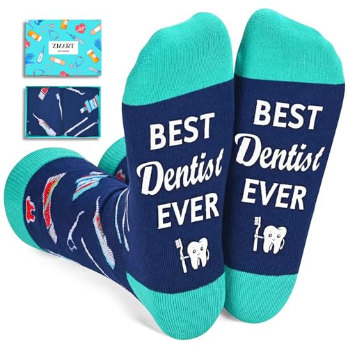 Zmart Dentist Socks Teeth Socks Dental Socks, Dentist Gifts Dental Assistant Gifts Dental Hygienist Gifts Tooth Gifts Teeth Gifts Orthodontist Gifts