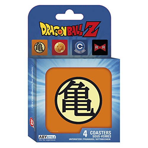 ABYstyle Marvel Dragon Ball Set of 4 Symbols Coasters for Adults, ABYCOS003,10 x 10 cm