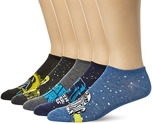 STAR WARS Star Wars Men's 5 Pack No Show Socks, Multi, 10-13 (681016)