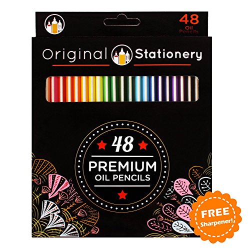 48 Coloring Pencil Set, Deluxe Anti-Break for Adult coloring: Long-Life Vibrant Colors, Beginner Friendly 100% Unique Tones, No Repeats. Perfect for Artists & Kids too. Smudge + Stress Free Design.