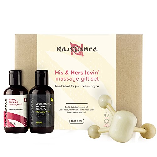Naissance His & Hers Lovin' Massage Oil Gift Set - 100% Natural Therapeutic Oils - for Sensual and Romantic Massage
