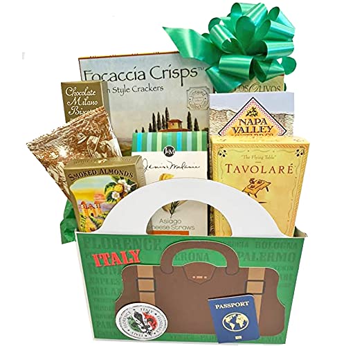 Birthday Gift Basket for Women, for Men with Snacks Send Birthday Wishes to Parents, Grandparents, Best Friend, Family, Co-Worker and Clients (Italian Themed Gift Basket)
