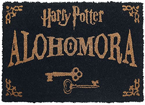 Harry Potter Alohomora Black & Gold Door Mat | Official Home Merchandise