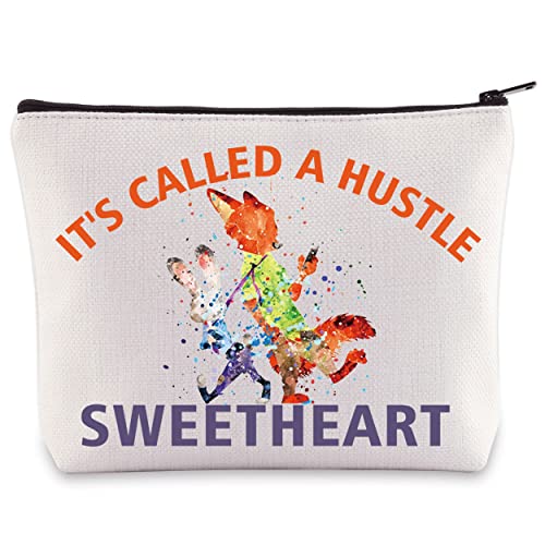 BWWKTOP Nick & Judy Cosmetic Makeup Bag Cartoon Movie Fans Gifts It's Called A Hustle Sweetheart Makeup Zipper Bag Nick & Judy Merchandise (Called Hustle)