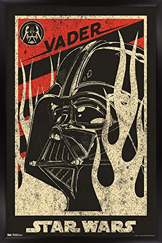 Trends International Star Wars: Saga - Vader Propaganda Wall Poster, 22.375' x 34', Black Framed Version