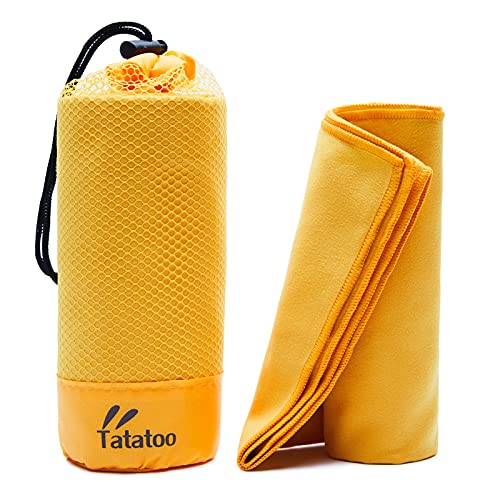 TATATOO Microfiber Towels, Quick Dry,Perfect Camping & Travel & Sports Towel, Ultra Soft, Compact, Super Absorbent. Classical for Gym, Swimming, Beach, Yoga, Hiking, Backpacking
