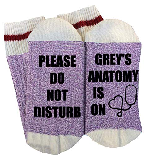 Inmeilifus Women's Greys Anatomy Cotton Socks Novelty Funny Gifts Stocking Stuffers Winter Warm Socks Cozy Crew Socks
