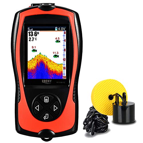 LUCKY Portable Fish Finder Handheld Kayak Fish Finders Wired Fish Depth Finder Sonar Sensor Transducer for Boat Fishing Sea Fishing