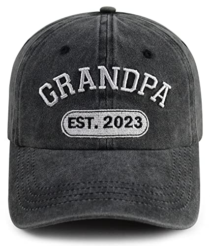 New Grandpa Gifts for Men, Funny Grandpa Est 2023 Hat, Adjustable Embroidered World's Best Grandfather Baseball Cap, Fathers Day Retirement Birthday Gifts for Grandpa Dad Papa Husband Friends Brother