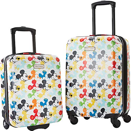 AMERICAN TOURISTER Disney Hardside Luggage with Spinner Wheels, Mickey Mouse 2, 2-Piece Set (18/21)