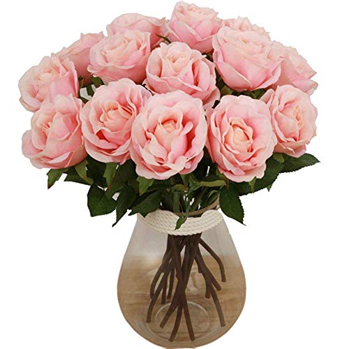 Bringsine Artificial Flowers Rose for DIY Wedding Rose Bouquets Centerpieces Arrangements Party Baby Home Decor Bridal Floral Pink